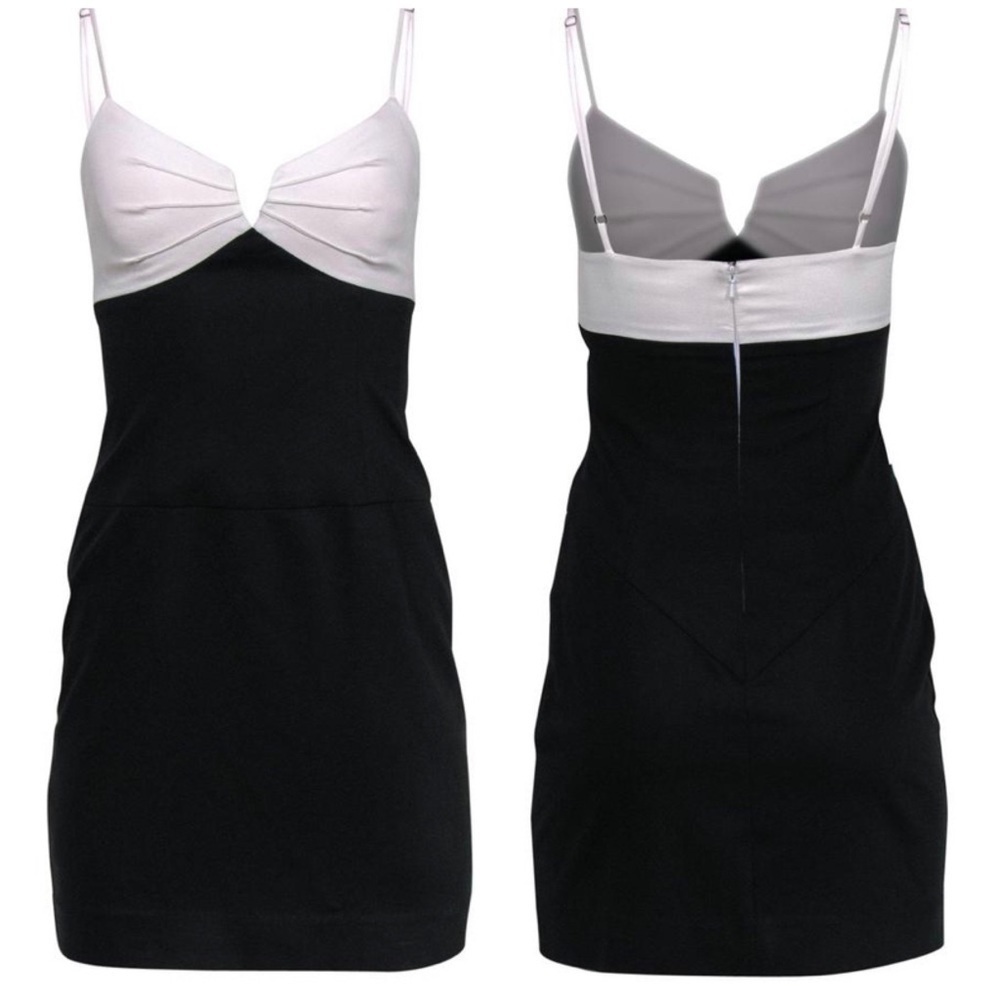 BLACK Halo Black And White Danya Strappy Bodycon Mini Dress